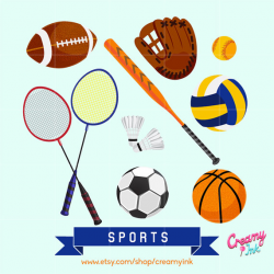 Sports Digital Vector Clip art / Sport Game Digital Clipart ...