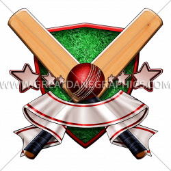 Cricket Crest | Production Ready Artwork for T-Shirt Printing