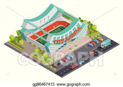 Vector Art - Sport stadium isometric outdoor composition ...