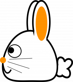 Clipart - Spring Bunny side orange