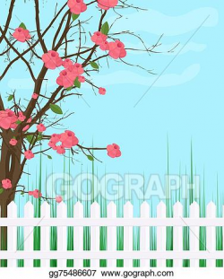 Vector Illustration - Garden fence background. EPS Clipart ...