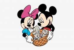 Bunny Clipart Minnie Mouse - Mickey And Minnie Mouse Spring ...