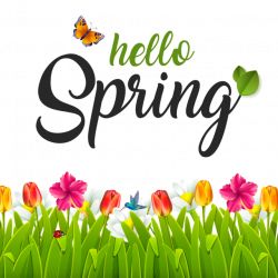Beautiful Hello Spring, Spring, Green PNG and PSD File for Free Download