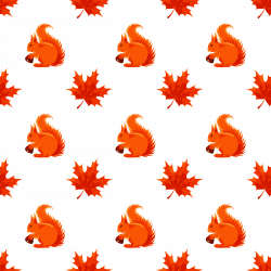 Clipart - Maple and squirrel seamless pattern