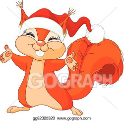 EPS Vector - Christmas squirrel . Stock Clipart Illustration ...