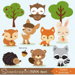 Woodland clipart, Forest Animal clipart, Baby Animal clipart ...