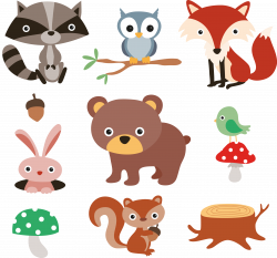 Squirrel Raccoon Cartoon Forest - 9 cartoon forest animals and ...