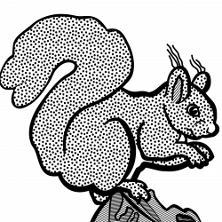 Clipart - squirrel - lineart
