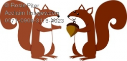 Clip Art Illustration Of A Squirrel Holding An Acorn ...