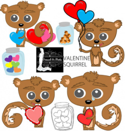 Valentine Squirrel Clip Art