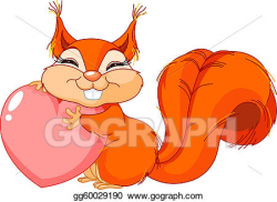 Vector Stock - squirrel with love heart. Clipart ...