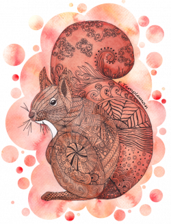 Zentangle Red Squirrel by TemplemanArt on DeviantArt