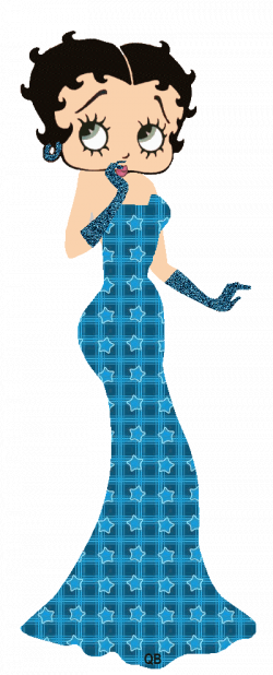 animated turquoise | betty boop in star covered long gown wearing ...