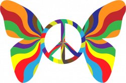 Clipart - Groovy Peace Sign Butterfly 3
