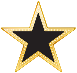 Gold and Black Star PNG Transparent Clip Art Image | Gallery ...