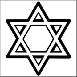 Clip Art: Hanukkah: Star of David B&W I abcteach.com | abcteach