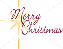 Merry Christmas and Natal Star | Christian Christmas Word Art