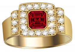 Gold Ring with Diamonds and Ruby Clipart | Gallery Yopriceville ...