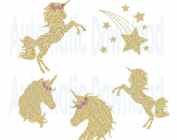 watercolor Unicorn Clipart. Unicorn Printable. Golden ...