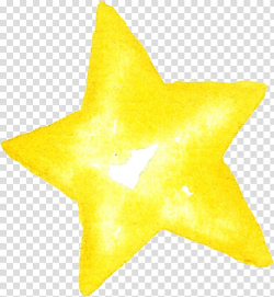 Yellow star illustration, Tea , Watercolor star sticker ...