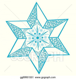 Vector Illustration - Stylized winter star with snowflake ...