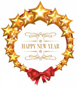 Happy New Year Stars Oval Decor PNG Clipart Image | New Year ...