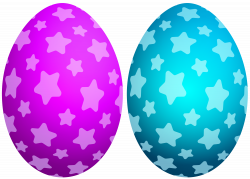 Easter Eggs with Stars Transparent Clip Art Image | Gallery ...
