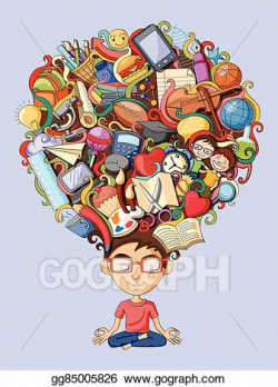 Vector Illustration - Dream and thought of student. EPS ...
