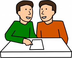 Clipart - Students partner work - Two males