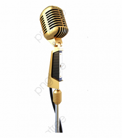 Hd Png Microphone Microphone Clipart Glitter - Gold Studio ...