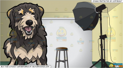 clipart #cartoon A Friendly Shaggy Dog and Inside A ...