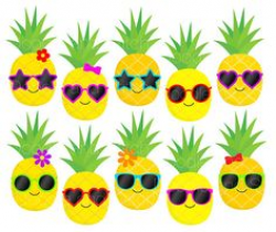 Cool Pineapples Cute Digital Clipart, Commercial Use OK, Pineapple ...