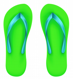 Green Beach Flip Flops PNG Clipart | Gallery Yopriceville - High ...