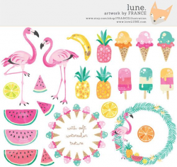 3 FOR 2. Watercolor Summer Clipart, Tropical Clipart, Beach ...