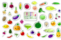 Summer Fruits and Vegetables Clipart