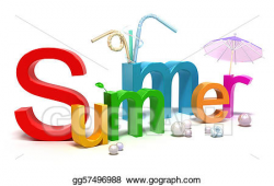 Clipart - Word summer with colourful letters. Stock ...