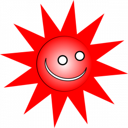 Smiley Red Sun Clip Art at Clker.com - vector clip art online ...