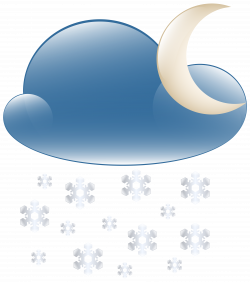 Snowy Cloud Night Weather Icon PNG Clip Art - Best WEB Clipart