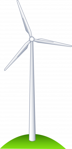 Wind Turbine on a Hill - Free Clip Art
