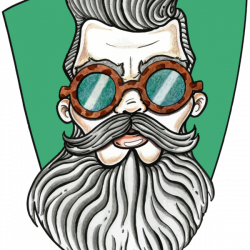 Bearded Man (con fondo). unisex t-shirt by Lu-Dreams | Señor Cool