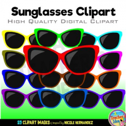 Bright Sunglasses Clip Art| Summer Clip Art for Personal and ...