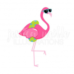 Sunglasses Flamingo Cute Digital Clipart, Cute Flamingo Clip art, Tropical  Summer Graphics, Flamingo in a Floatie Illustration, #381