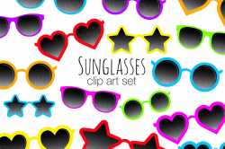 Funky Sunglasses Clipart Set By Doodle Art | TheHungryJPEG.com
