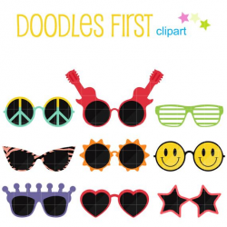 Items similar to Funky Sunglasses Clip Art for Scrapbooking ...