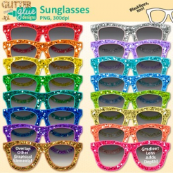 Glitter Sunglasses Clip Art: Summer Graphics {Glitter Meets Glue}