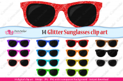 Colorful Glitter Sunglasses clip art