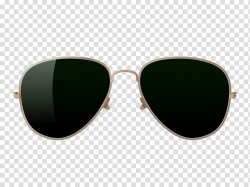 Gold-colored framed Aviator-style sunglasses illustration ...