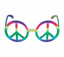 Adults Rainbow Hippie Peace Glasses Specs Gay Pride Festival Fancy Dress  60s 70s