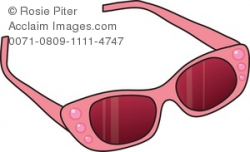 Royalty Free Clipart Illustration of a Pair of Pink Sunglasses
