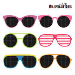 Retro Sunglasses Clip Art Set